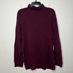 L.L. Bean maroon mock neck turtleneck top‎ size XL unisex size basics winter